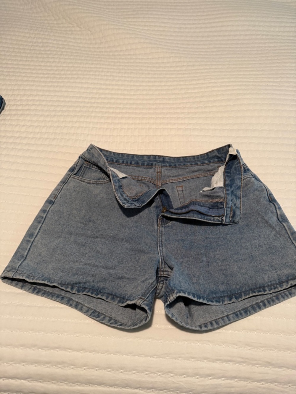 Women's High-Rise Denim Jean Shorts in Light Blue